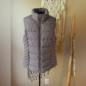 Tommy Hilfiger Black and White Quilted Houndstooth Vest